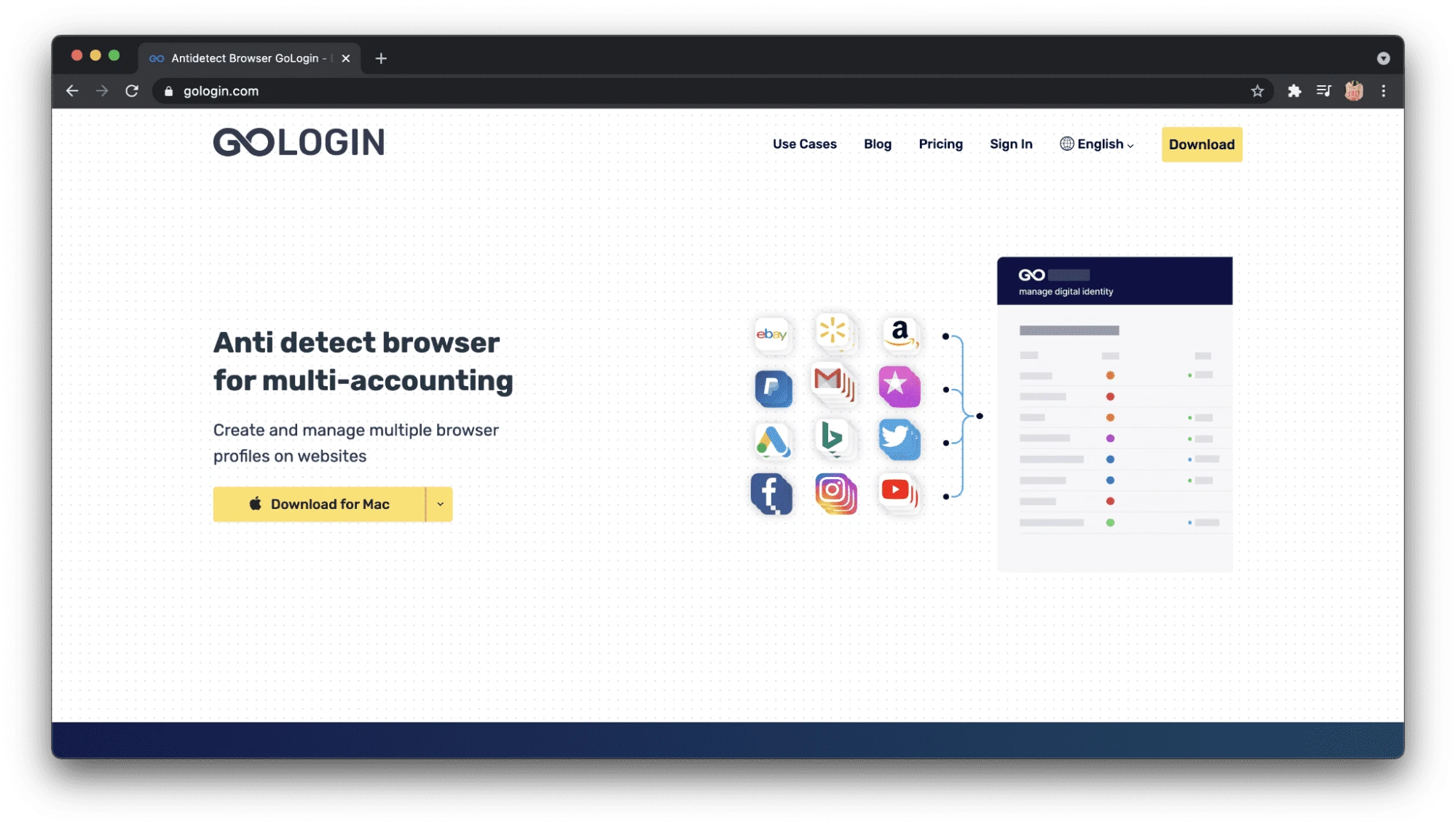 антидетект браузер GoLogin