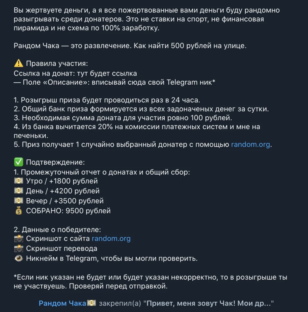 Обзор бизнес идеи: как зарабатывать на розыгрышах в Telegram почти без вложений