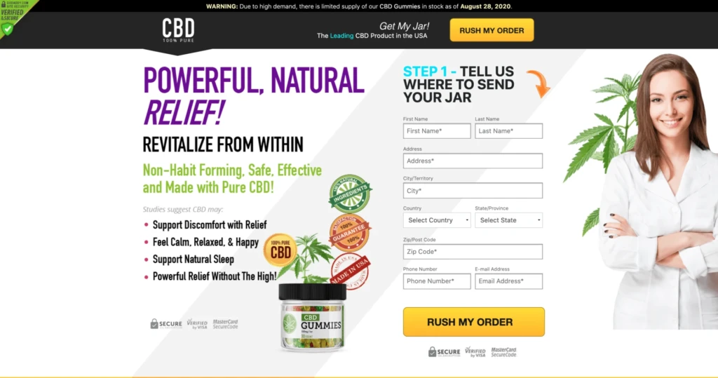 Оффер CBD. CPS — $120 за лид
