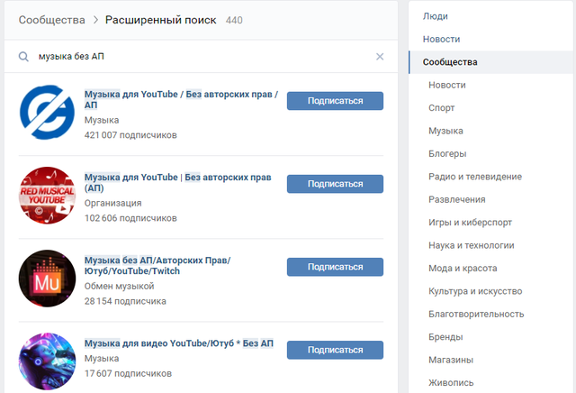 Паблики ВКонтакте