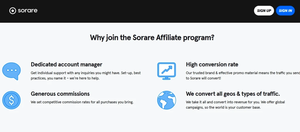 Преимущества партнерки Sorare