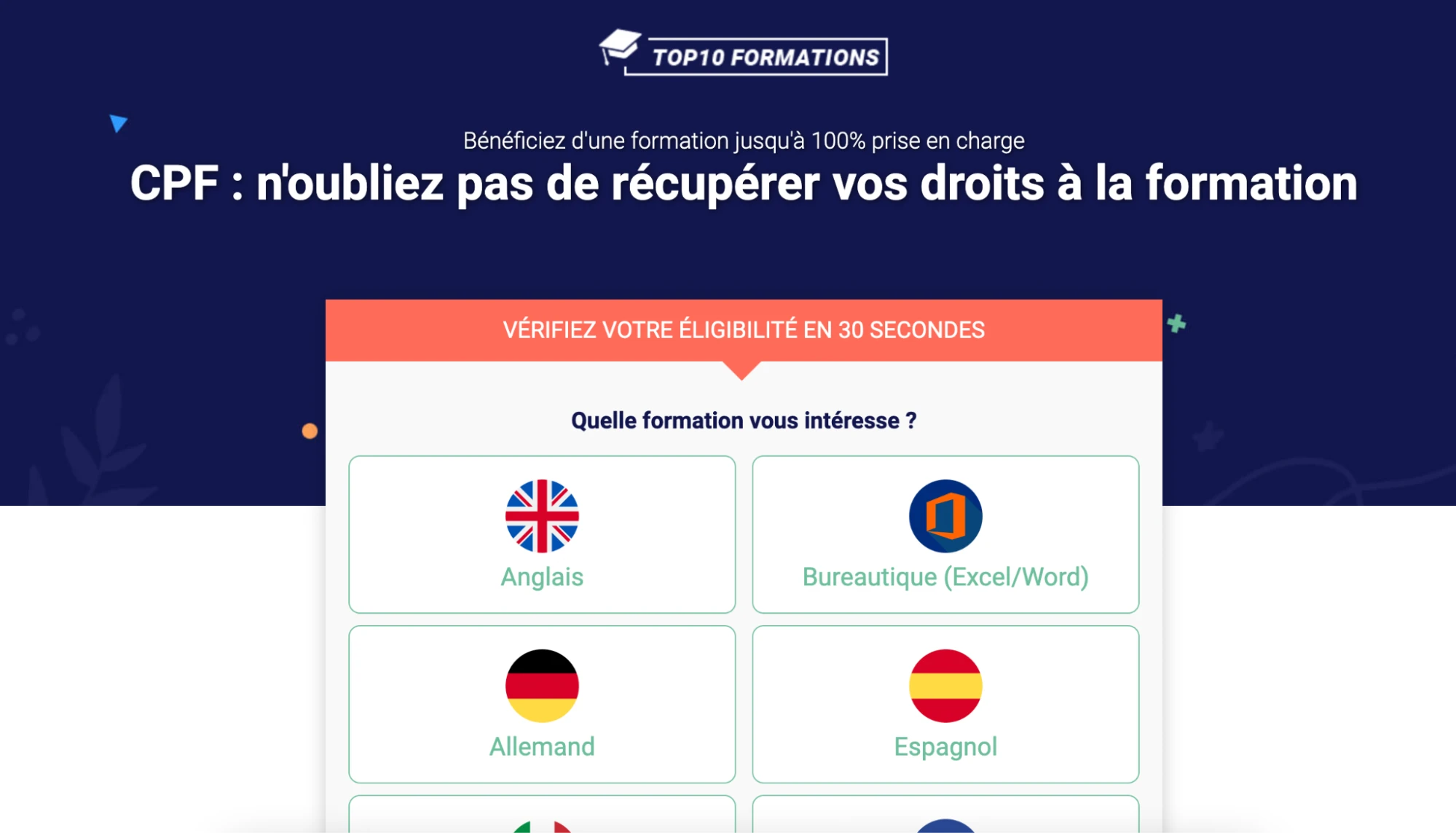 CPF-офферы — льем на образование во Франции
