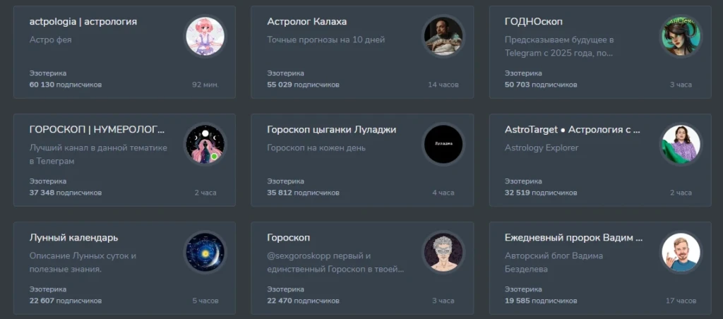 как назвать тг канал девушке - примеры в категории астрология