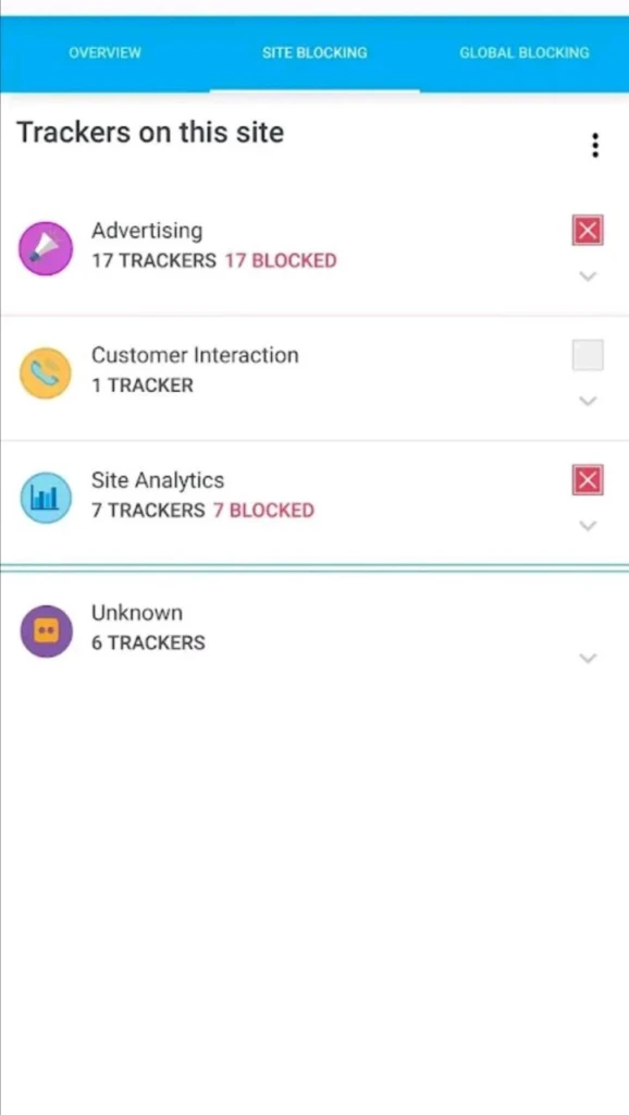 Блокировка Ghostery