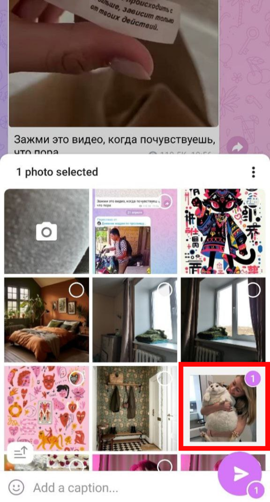 Как отправить исчезающее фото в телеграме