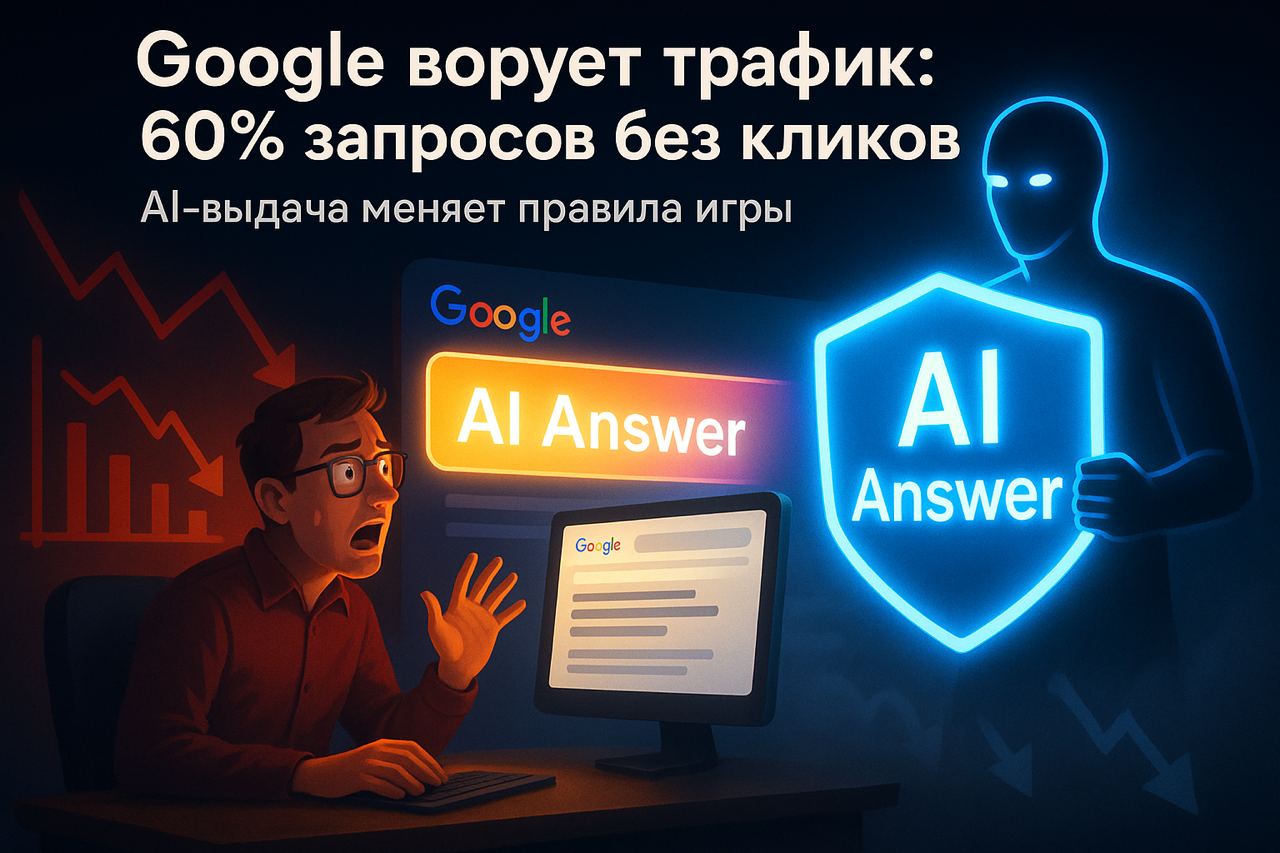 «60% запросов в Google заканчиваются без клика на сайт» Как оптимизировать сайт под AI-выдачу в 2025 году