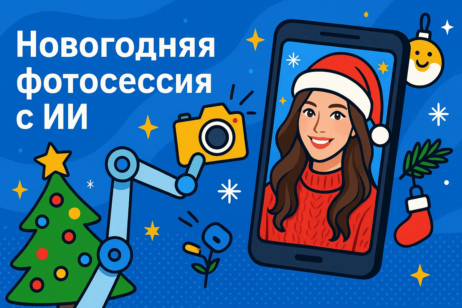 Новогодняя фотосессия с ИИ: как сделать хорошие праздничные снимки без студии