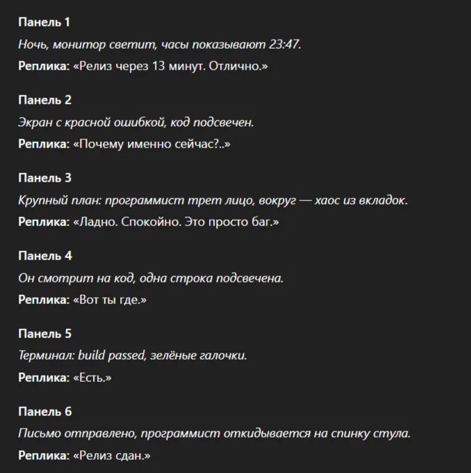 сценарий для комикса