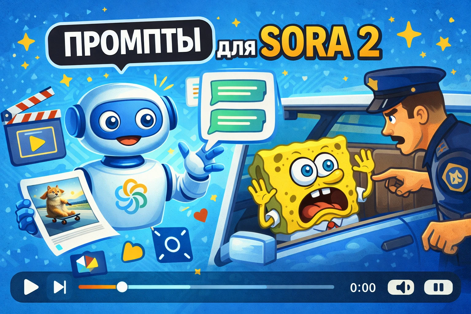Sora 2: готовые промты и примеры для создания креативных и вирусных видео