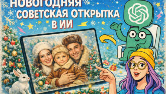 Советские новогодние открытки с ИИ: как повторить тренд декабря 2025