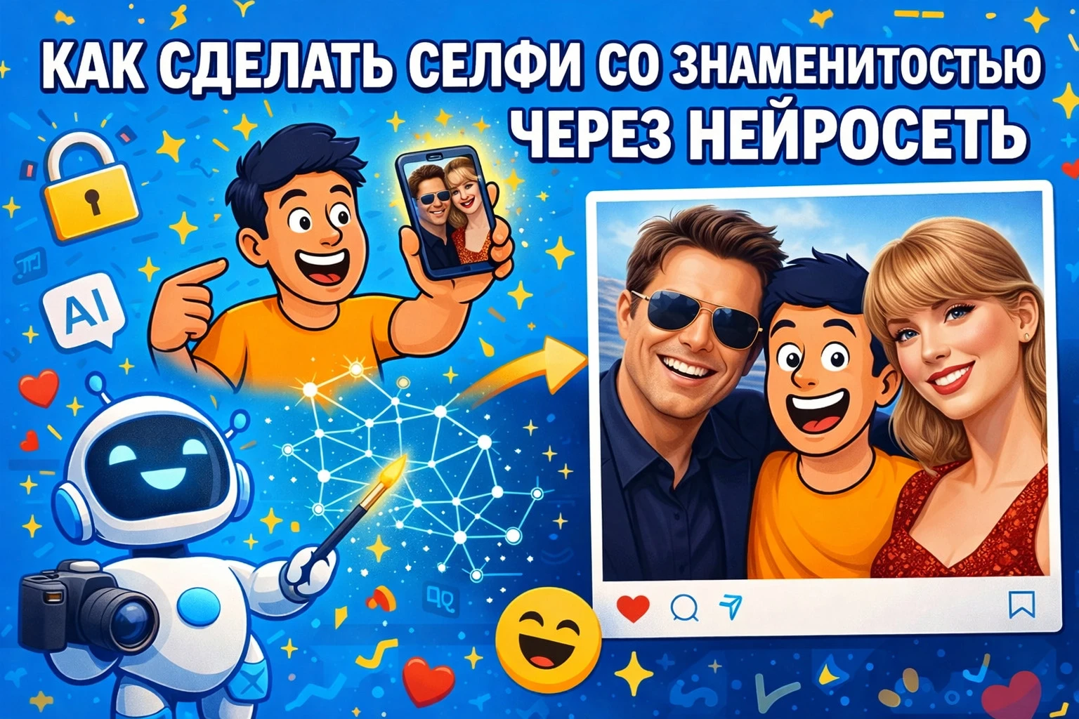Фото со звездой за пару минут: как сделать селфи со знаменитостью через нейросеть
