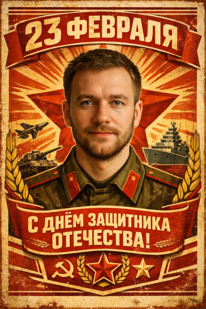ИИ-поздравление с 23 февраля: как сделать открытку, текст и фото с помощью нейросети