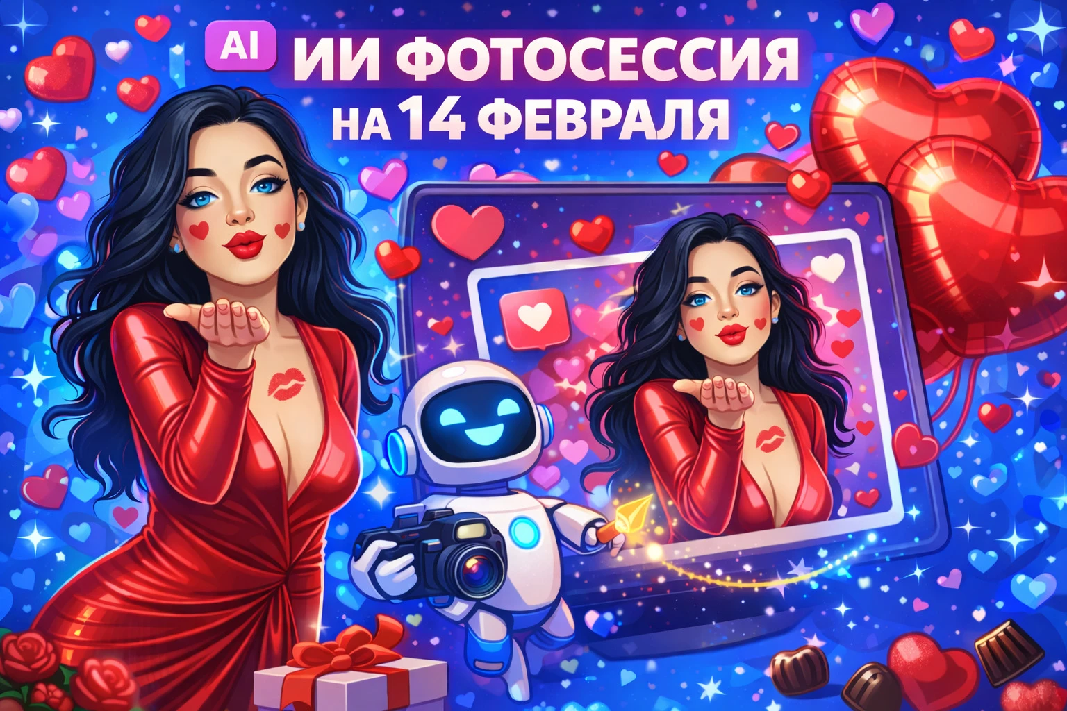 Готовые промты для нейросети к 14 февраля: как создать красивое фото или открытку бесплатно