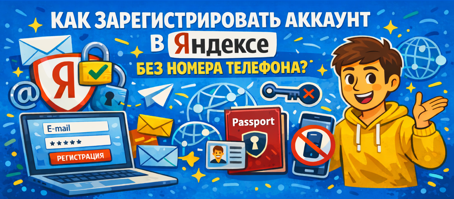 Регистрация Яндекс-аккаунта без номера телефона в 2026: простая инструкция