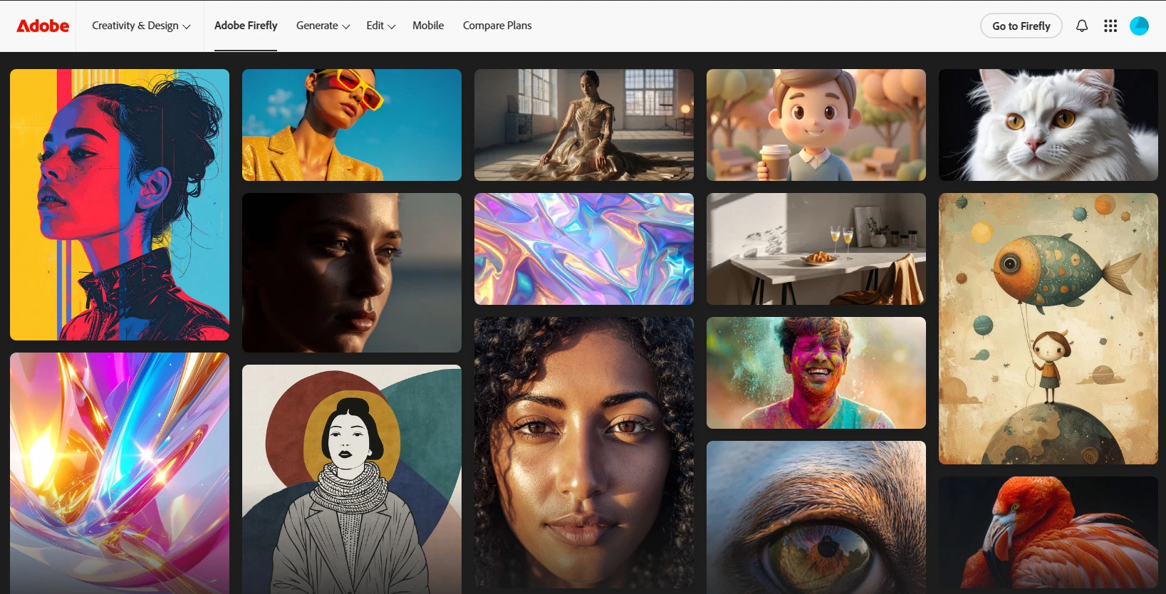 примеры от Adobe Firefly