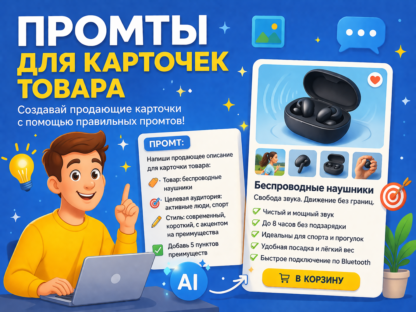 Промты для карточек товара на маркетплейсах: редактирование фото и генерация описаний
