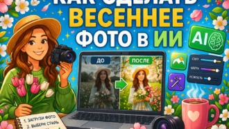 Весенняя фотосессия в атмосферной локации от нейросети: удачные промпты, примеры