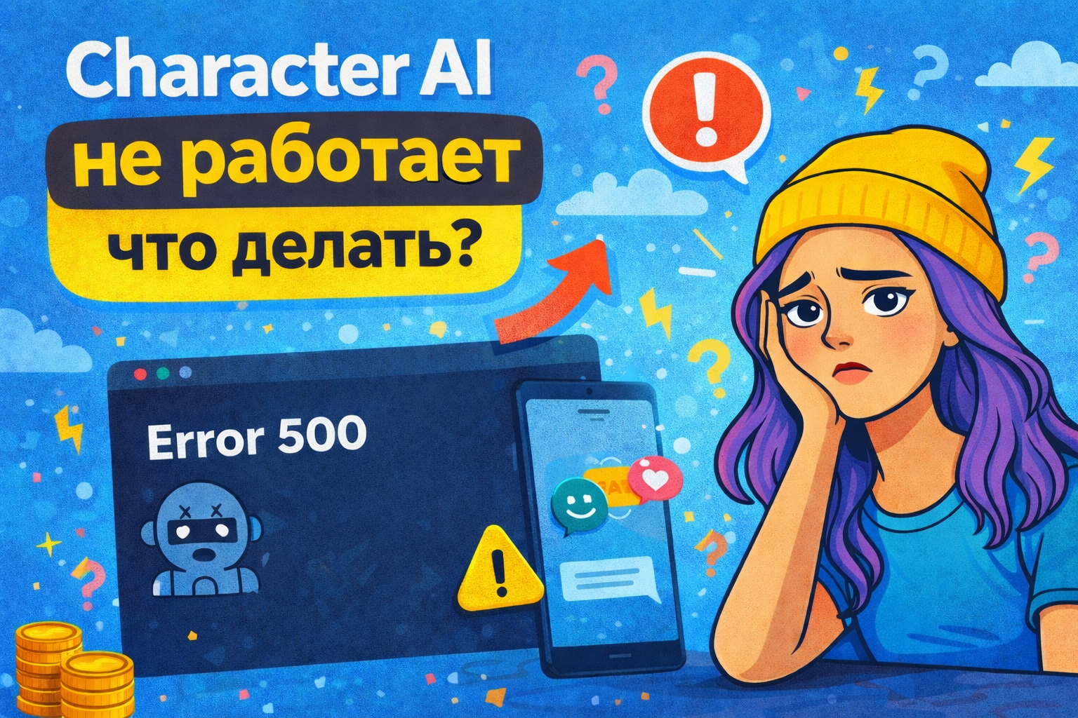 Character AI не работает: что делать, если c.ai не грузит, не заходит, не открывается и не отвечает