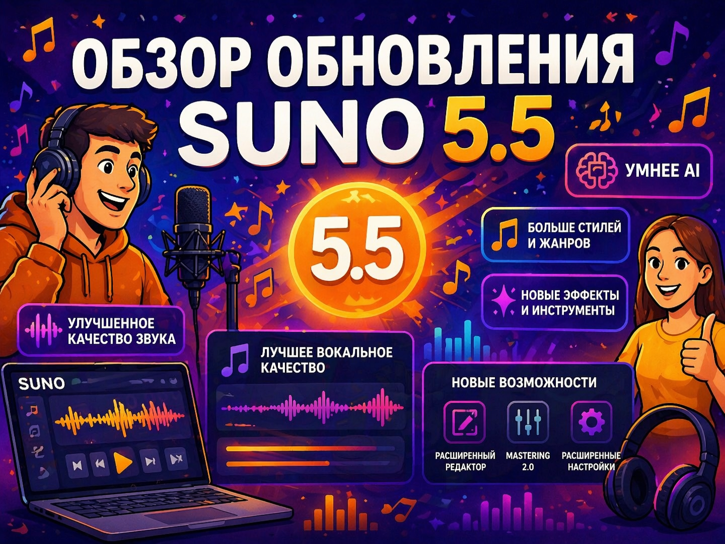 Suno 5.5: обзор, что нового в версии и какие функции доступны бесплатно