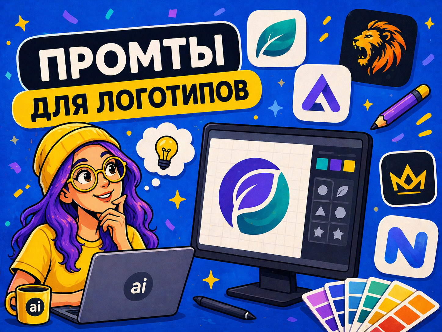 Как написать промт для создания логотипа в нейросети