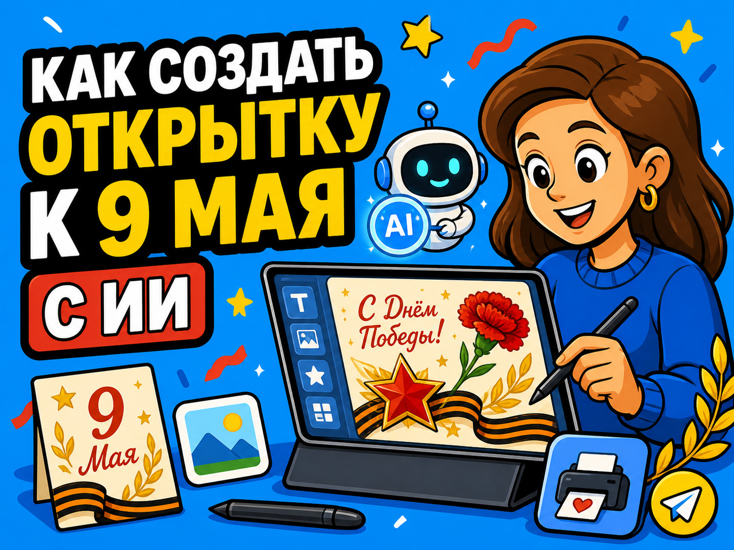Открытка к Дню Победы за 2 минуты: пошаговый гайд по работе с нейросетями