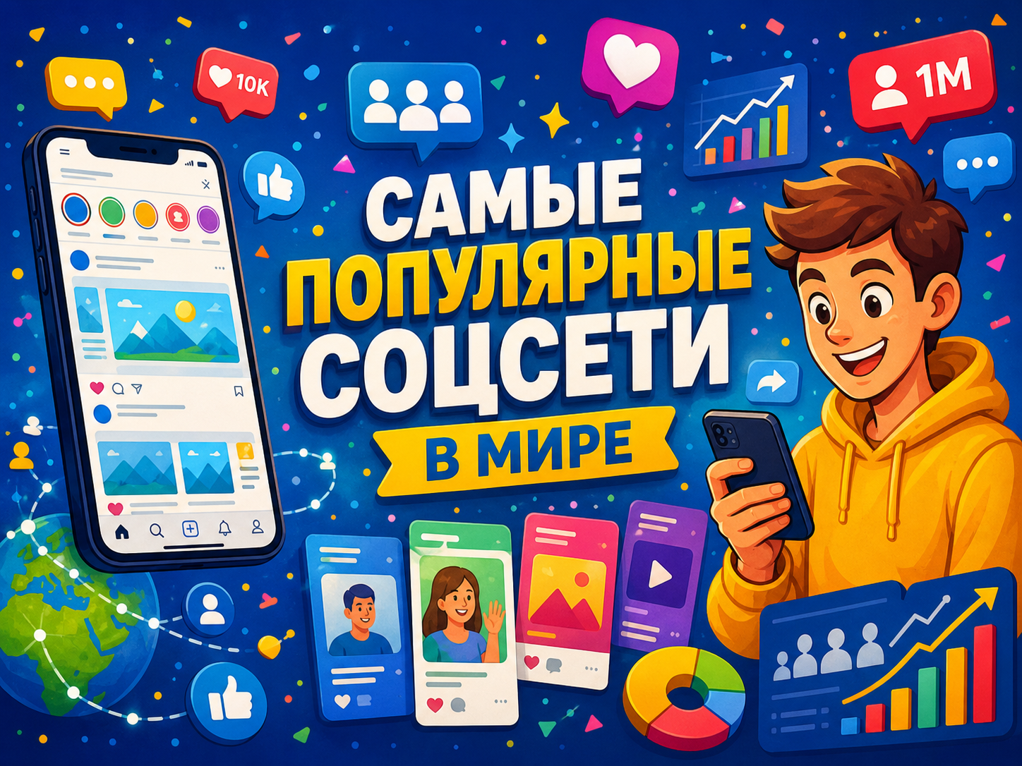 Самые популярные соцсети в мире в 2026 — 10 известных площадок для разных задач
