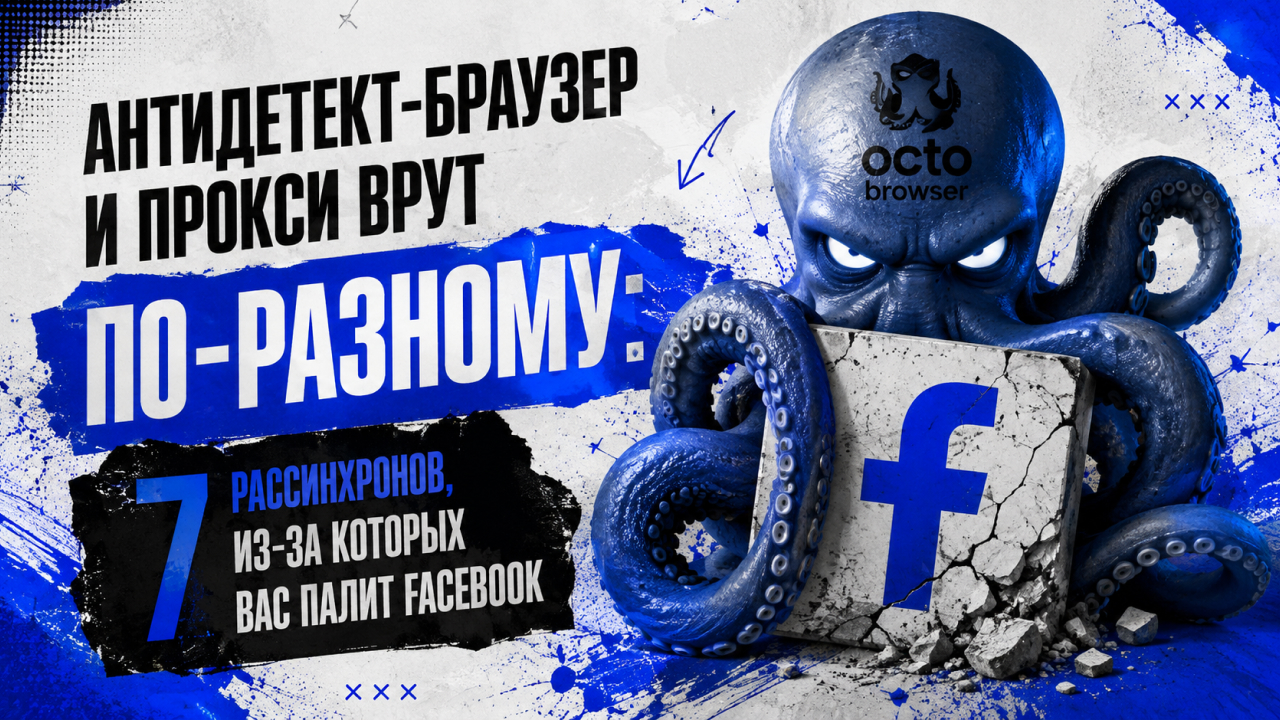 Антидетект-браузер и прокси врут по-разному: 7 рассинхронов, из-за которых вас палит Facebook*