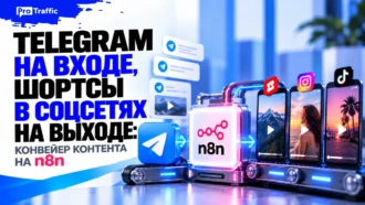 Telegram на входе, шортсы в соцсетях на выходе: конвейер контента на n8n